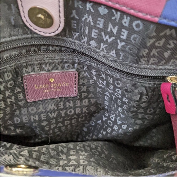 Kate Spade Laurel Way Evangelie Geo Spotlight Pink Purple Blue Handbag - Picture 5 of 5